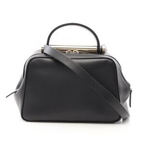 Valextra Flute Mini 2-Way Shoulder Bag/Handbag, Leather, Women's, Black